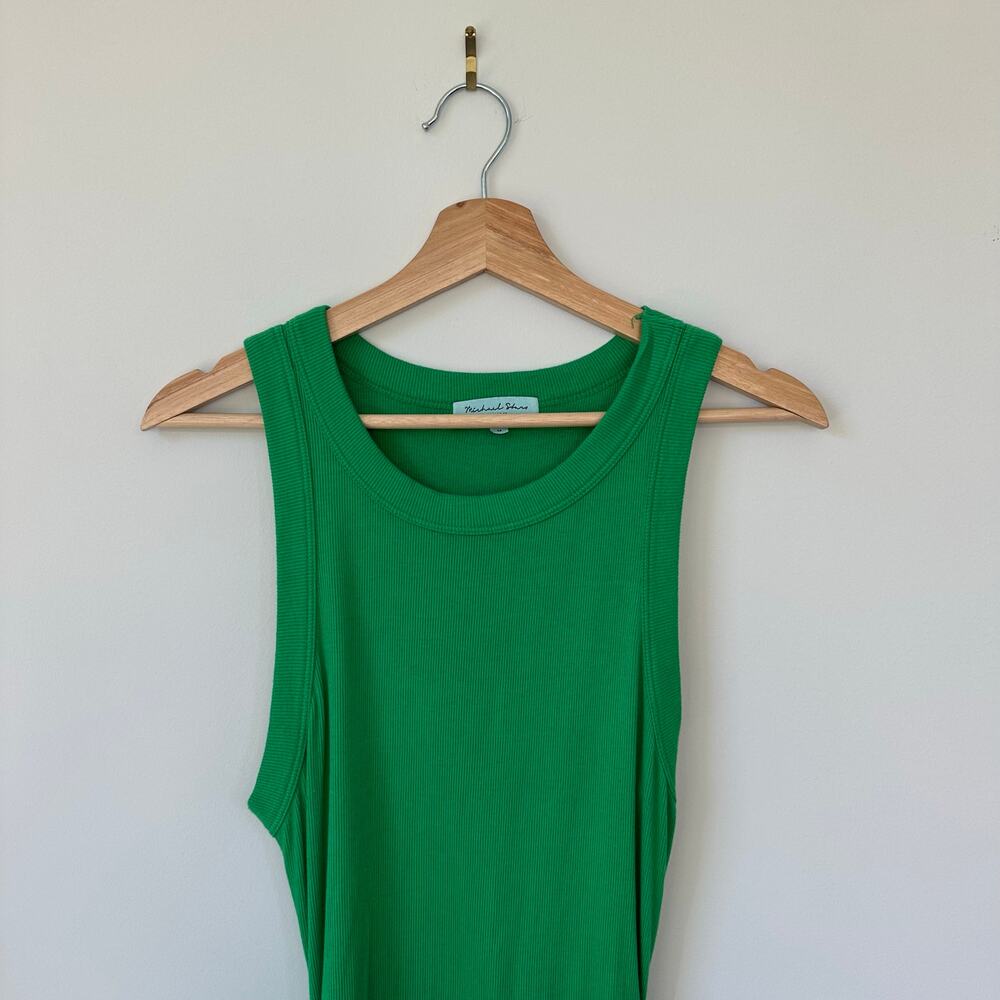 Michael Stars Wren Ribbed Midi Dress Field Green M - Picture 5 of 10